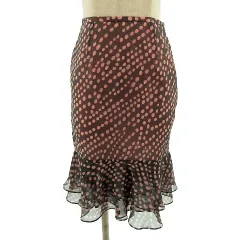 22オクトーブル 22 OCTOBRE スカート ひざ丈 マーメイド ドット 水玉 グレー ピンク 34