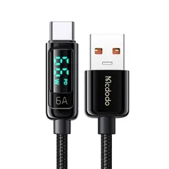 Mcdodo USB-Cケーブル 6A急速充電 出力スクリーン表示 スマートデュアルチップ搭載 高速データ転送 亜鉛合金シェル 高耐久ナイロン編み Type-Cケーブル Pad i-Phone 17/16/15 Xperia Galaxy Pixel ...