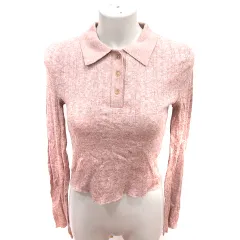 ザラ ZARA ニット カットソー 長袖 M ライトブラウン /RT