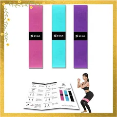 [ＳｔＡｎ] ゴムバンド 筋トレ トレーニング お尻 エクササイズバンド (ピンク＋グリーン＋パープル) 1