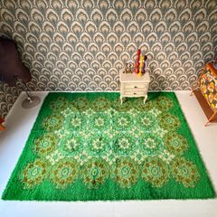 60s 70s ドイツ ヴィンテージ ラグ スペースエイジ ミッドセンチュリー