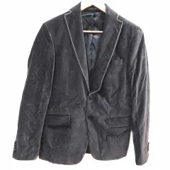 ザラマン ZARA MAN テーラードジャケット ベロア 総裏地 36 S チャコールグレー /YK