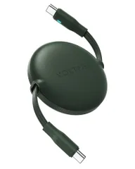 USB Type C ケーブル VOLTME 巻取り式 USB-C to USB-C 100W 5A PD3.0 急速充電 タイプc ケーブル 両引きタイプ データ転送 480Mbps 絡まない 軽量 コンパクト LEDライト付き iPhone 15 ...