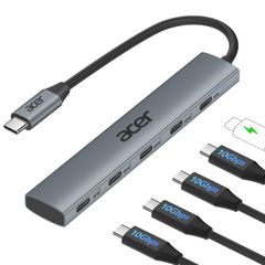 Acer USB Type-C Hub 5-in-1 [10Gbps] USB C Hub 3.2 Gen2 Ultra-Fast Data Transfer & 100W PD Fast Charging USB-C Port Expansion Adapter Compatible with HDD, SSD, Mouse, Laptops, Tablets, Android Devices...