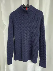 トミーヒルフィガー ネイビー ケーブル ニット (1642)