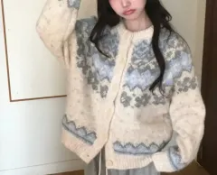 雪の花 ノルディック パータン WHO フード カーディガン