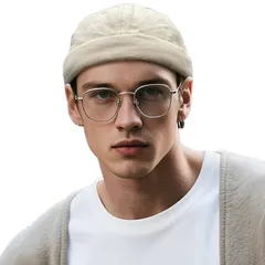 ワッチキャップ 春夏 小顔効果 コットンキャップ 無地 丸型 セーラー帽 サグキャップ 洗った綿のキャップ 個性 メンズ フィッシャーマンキャップ 紳士帽子 ツバなし ファション 夏 ロールキャップ アウトドア [Croogo]