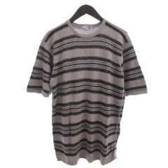 アルマーニ コレツィオーニ ARMANI COLLEZIONI 半袖 ニット プルオーバー カットソー マルチボーダー グレー系 54 XL位のサムネイル