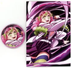 【中古】グッズセット 甘露寺蜜璃 缶バッジ＆ポストカードセット 「鬼滅の刃 全集中展 刀鍛冶の里編・柱稽古編」