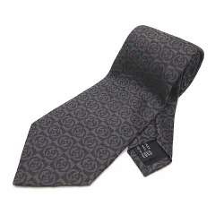 グッチ GUCCI GG柄 ジャガード シルク ネクタイ チャコールグレー