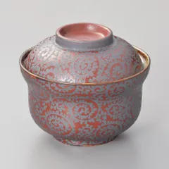 銀彩唐草（赤）蓋向