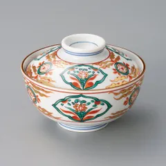 金彩赤絵間取花小蓋物