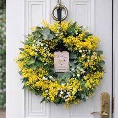 【春待ち♡sale】　ミモザリース　約30cm