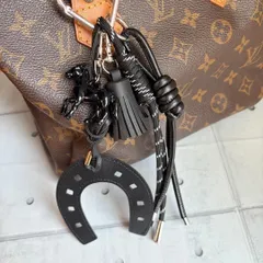 じゃらじゃらキーホルダー バッグチャーム 蹄 馬 ハート タッセル 黒