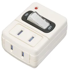 42×45×50mm ホワイト ヤザワコーポレーション AY02FUSK210W 雷サージ 雷ガード付フロントタップ型 2AC 集中スイッチ付 2個口 電源タップ コンセントタップ YAZAWA ヤザワ アイメディア(Aimedia)