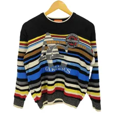 ユーズドフルギ USED古着 {{GARBASUS ANGELO}} 日本製 パイル地  ボーダー 総柄 ニット  メンズ import：M 