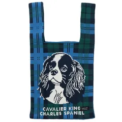 【数量限定】ニット素材 ミニサイズ マルシェバック ドッグデザイン 犬 ニットトートバッグ