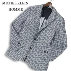 MICHEL KLEIN HOMME ミッシェルクラン オム 通年 背抜き 幾何学 総柄 テーラード ジャケット ブレザー Sz.48 メンズ