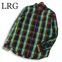 LRG Wovens エルアールジー 通年 ロゴ★ 長袖 ボタンダウン ワーク チェック シャツ Sz.M メンズのサムネイル