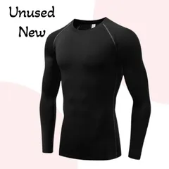 【未使用品】コンプレッションウェア メンズ M 黒 加圧シャツ アンダーウェア スポーツインナー 長袖 吸汗速乾 通気性 筋トレ トレーニングウェア ランニング 加圧インナー 作業着 ゴルフ 野球 下着 伸縮性 90%ポリエステル スパンデックス
