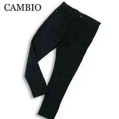 【美品】 CAMBIO カンビオ 通年 裾ジップ★ ストレッチ ブラック デニム ジョッパーズ パンツ ジーンズ Sz.L メンズ 黒のサムネイル