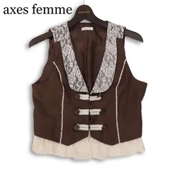 axes femme アクシーズファム 通年★ 花柄レース ベスト Sz.M レディース