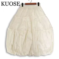 【新品 未使用】 KUOSE クオーズ 通年★ ティアード バルーン スカート Sz.M レディース 白