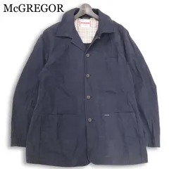 McGREGOR マクレガー 通年★ 裏地チェック カバーオール ワーク ジャケット Sz.LL メンズ 紺