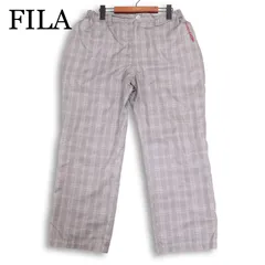 FILA フィラ 通年★ チェック柄 テーパード パンツ 裏地あり Sz.L メンズのサムネイル