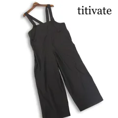 【新品 未使用】 titivate ティティベイト 通年★ サロペット オールインワン Sz.M レディース 黒