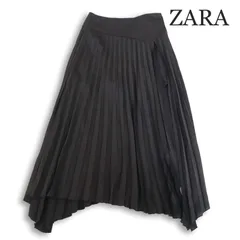 ZARA ザラ マン 現行タグ★ 通年 プリーツ アシンメトリー ロング スカート Sz.XS レディース 黒