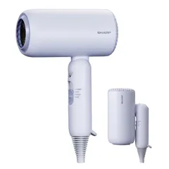 即納：シャープ ヘアドライヤー IB-P300-V ディンプルフロー 速乾 さらさら髪 マイナスイオン UVケア コンパクト収納 パープル色 1