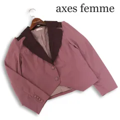 axes femme アクシーズファム 通年★ バイカラー テーラード ジャケット ショート丈 Sz.M レディース