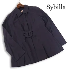 Sybilla シビラ 春夏★ 麻 スプリング コート テーラード ジャケット Sz.M レディース 紺のサムネイル