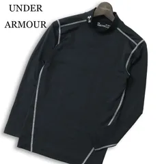 UNDER ARMOUR アンダーアーマー 秋冬 裏起毛 ロゴ★ 長袖 コンプレッション インナー シャツ Sz.M メンズ 黒 トレーニング