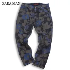 ZARA MAN ザラ マン ストレッチ★ 花柄 フラワー 総柄 テーパード パンツ Sz.31 メンズ
