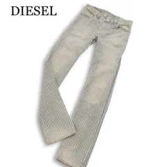 イタリア製★ DIESEL ディーゼル 【SAFADO 008ET】 USED加工 ヒッコリー ストライプ デニム パンツ ジーンズ Sz.28 メンズ