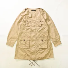 【美品】 グリーンレーベルリラキシング ノーカラー モッズコート ジャケット ベージュ ♪