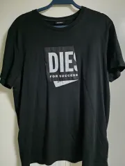 DIESEL ブラック ロゴ 半袖 Tシャツ