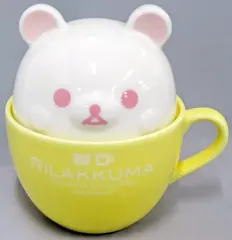【中古】マグカップ･湯のみ リラックマ(カップ/イエロー) チョコレート＆コーヒーほっこりラテアート風ふた付きマグカップ 「リラックマ」 タイトー限定