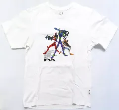 【中古】Tシャツ 初号機＆零号機＆弐号機 UT グラフィックTシャツ ホワイト Lサイズ 「エヴァンゲリヲン新劇場版×ユニクロ」