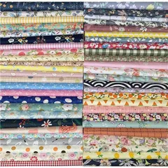 GUQI 50枚 綿 生地 はぎれセット 花柄 DIY カットクロス パッチワーク 布 (20cm x 20cm)