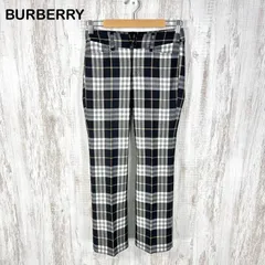 美品 BURBERRY BLUE LABEL バーバリーブルーレーベル チェック ウールパンツ ブラックのサムネイル