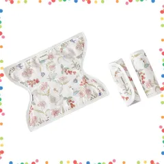 【特価商品】エルゴ よだれパッド 抱っこひも用 胸カバー 子守帯 ベルトパッド ベビーキャリア サッキングパッド 6重ガーゼ 吸湿 竹繊維綿 細菌防止 胸当て ベビーギフト 抱っこひも用よだれカバー 出産祝い(白鳥とチューリップ3枚セット)