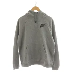 ナイキ NIKE プルオーバーパーカー ジャケット 上着 M グレー 長袖 ロゴ フード付き /RR