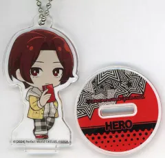【中古】キーホルダー 主人公(P5X) 私服ver. 「ペルソナ5 ザロイヤル ＆ ペルソナ5The Phantom X×Animax Cafe+ トレーディングアクリルスタンドキーホルダー」