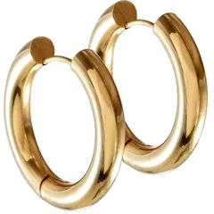 [SEIYA INTERNATIONAL] フープピアス 太め メンズ リングピアス フープ リング ステンレス 両耳 2個セット 幅5mm 18G (ゴールド 20mm) 1