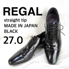 極美品・27.0✨リーガル 31TR REGAL ストレートチップ  レザー ブラック ビジネスシューズ 日本製 MADE IN JAPAN