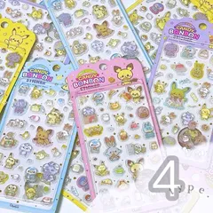🎀数量限定🎀 韓国 ポケモン シール キャンディ ボンボン ステッカー ポケピース ピカチュウ ポッチャマ うるちゅる ぷっくり クリスタル 3D ライセンス 公式 正規品◎