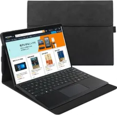 Surface Pro 7/6/5/4 ケース 12.3インチ タッチペンホルダー付 耐衝撃 薄型 キーボード収納可能 スタンド機能付 ビンテージ柄 サーフェイスプロ 4/5/6/7 ソフトケース 両面保護 おしゃれ, ブラック